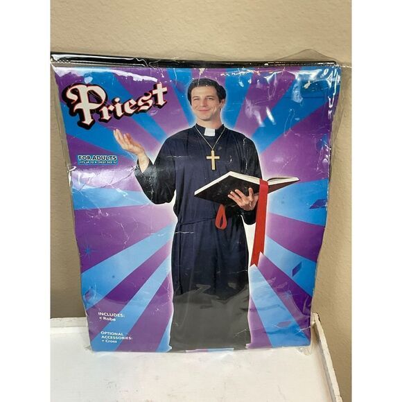 Classic Priest Robe Adult Halloween Outfit Costume Party Fits Up to Chest Sz 42" - Picture 5 of 7